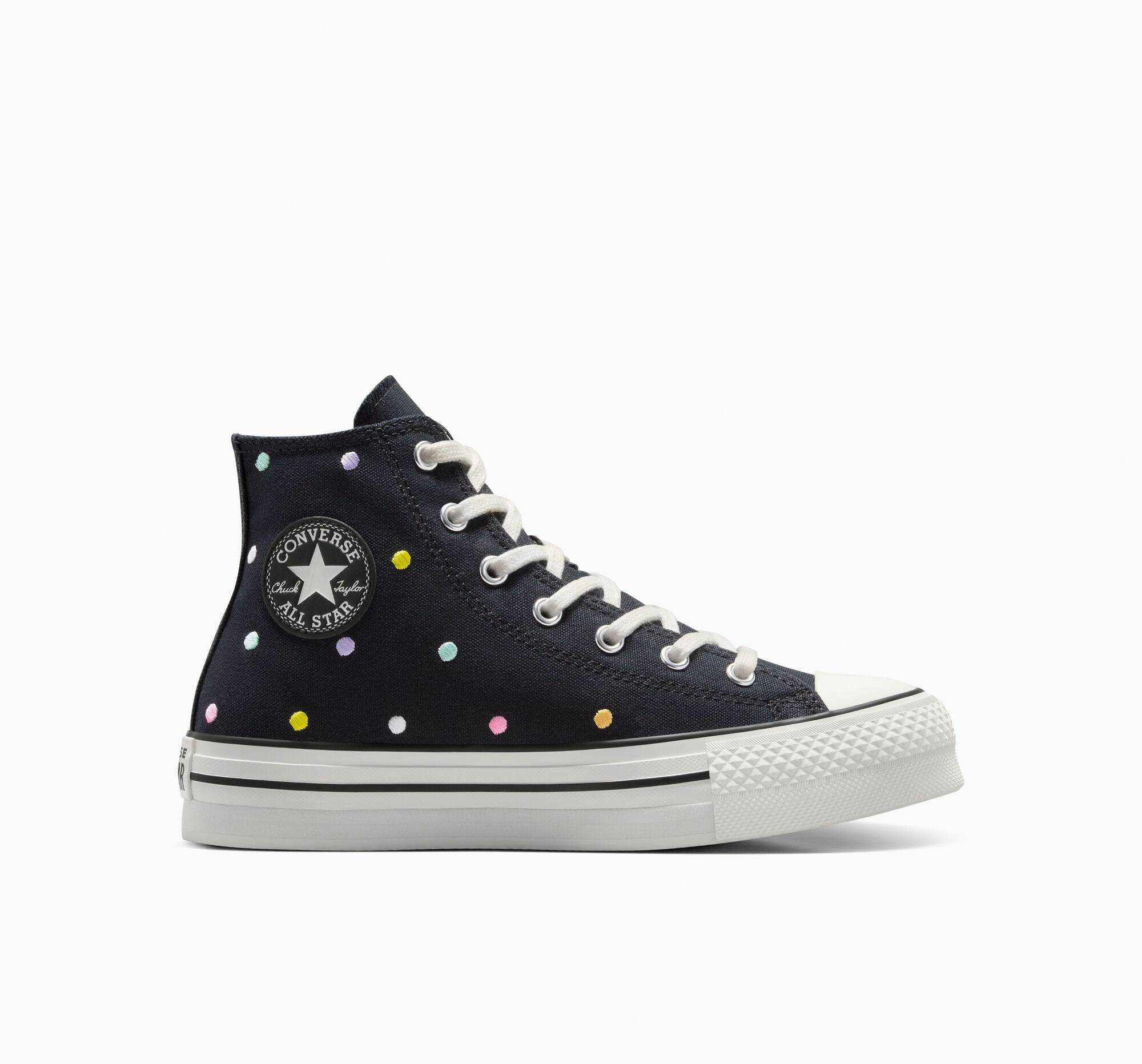 ✴arks✴ Chuck Taylor All Star Lift Polka Dots Platform High Top