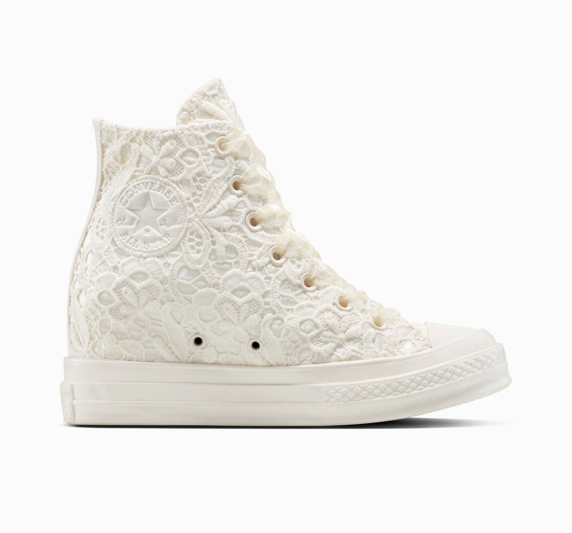 １９SLX 70XG Chuck 70 Wedge Platform Crocheted Satin High Top | Converse