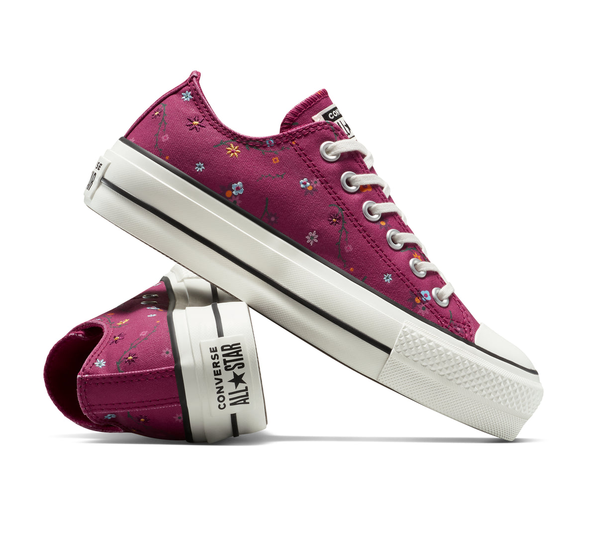 Chuck Taylor All Star Lift Platform Embroidered Floral Patchwork