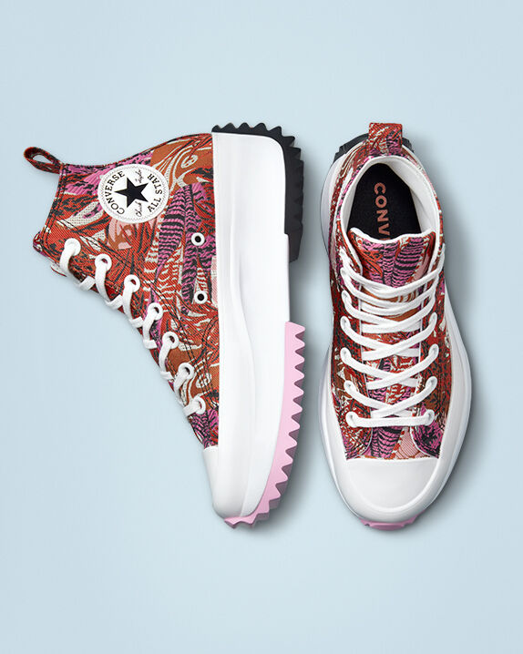 ☆Hir☆ Run Star Hike Platform Tropical Florals High Tops | Converse