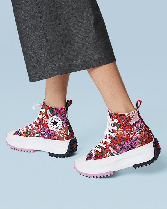 Run Star Hike Platform Tropical Florals High Tops | Converse
