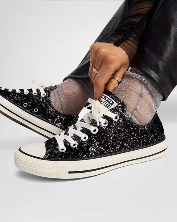 国内配送 CONVERSE ALL STAR PLTS GLITTER BOTTOM OX BLACK レディース 【CONVERSE】 コンバース AS PLTS GLITTER OX