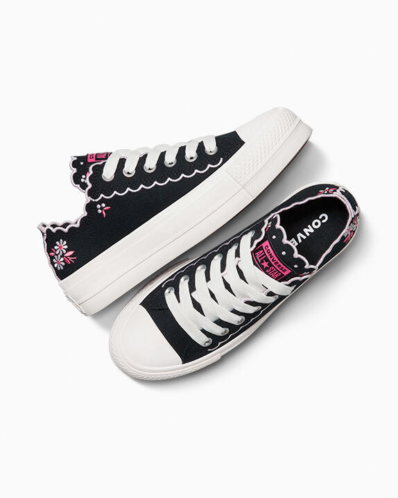 ♡k♡ Chuck Taylor All Star Lift Platform Embroidered Flowers Low