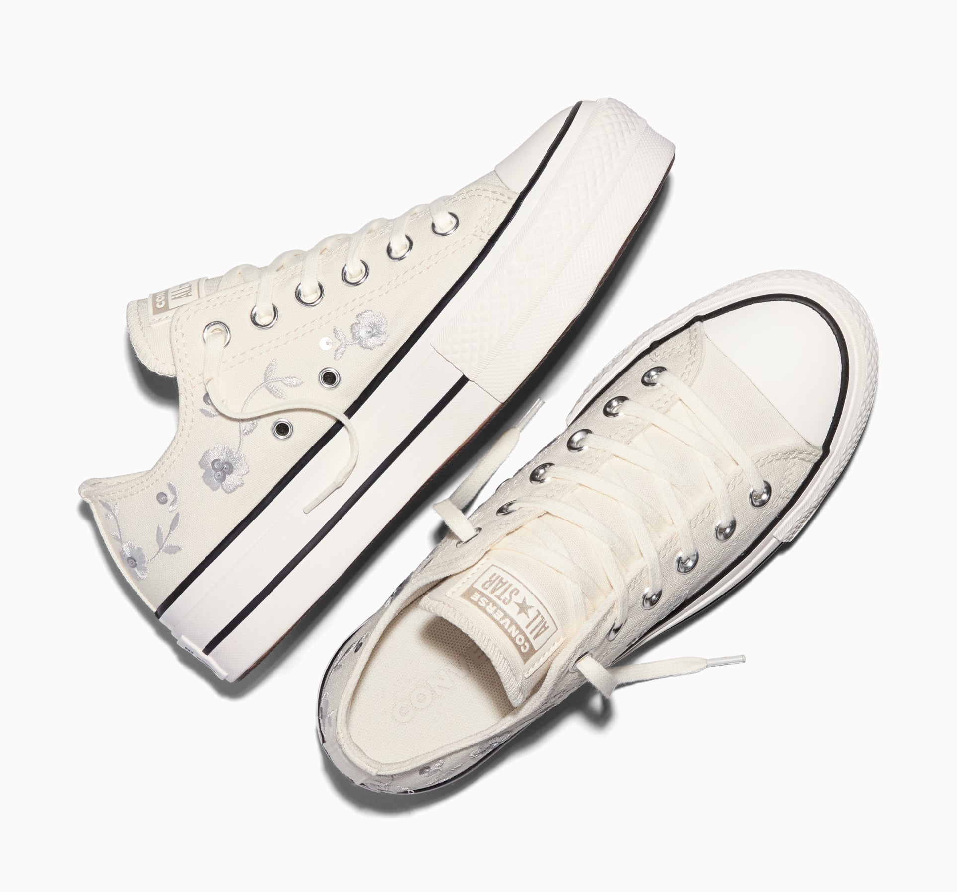 Chuck Taylor All Star Lift Platform Sequin Flowers