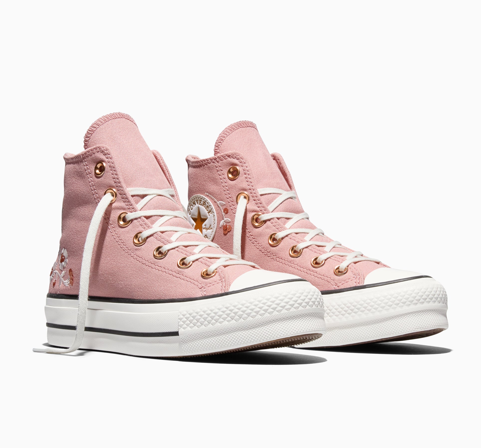 Chuck Taylor All Star Lift Platform Sequin Flowers