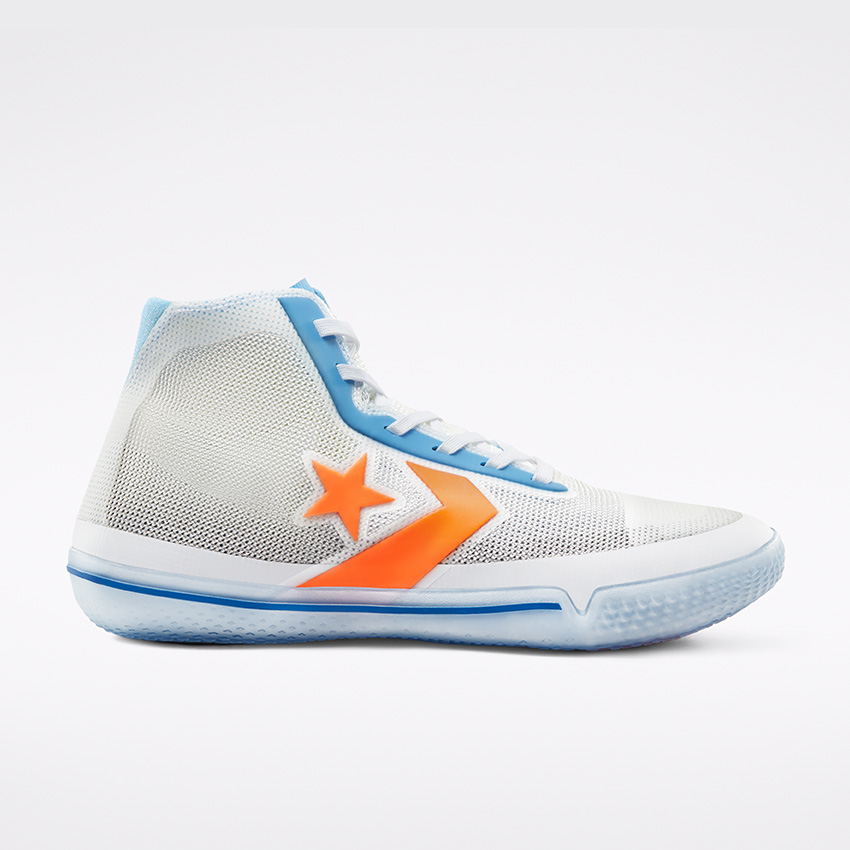 All Star Pro Bb Solstice High Top In Whiteuniversity Bluetotal Orange