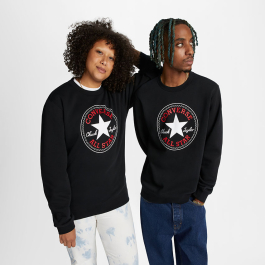 Converse Go-To All Star Patch Standard-Fit Fleece Crew Sweatshirt in  Converse Black - Converse Canada