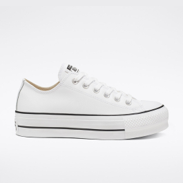 Chuck Taylor All Star Platform Leather Low Top in White Black White Converse Canada