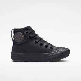 Chuck Taylor All Star Berkshire Boot Leather in Black Black Iron Grey Converse Canada