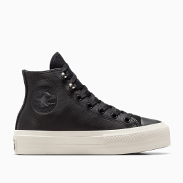 Chuck Taylor All Star Lift Platform Water Repellent Leather in Black Black Egret Converse Canada