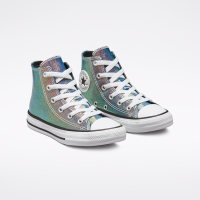 Iridescent Leather Easy On Chuck Taylor All Star High Top Little Big Kids in Teal Purple Black White Converse Canada