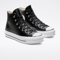 High top converse black leather sales