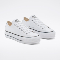 Chuck Taylor All Star Platform Leather Low Top in White Black White Converse Canada