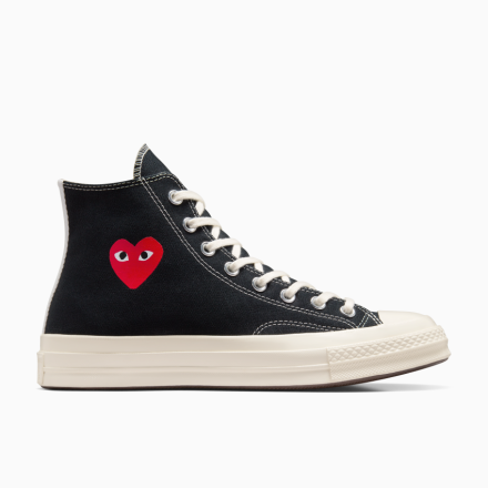 Converse Canada Converse X Comme des Garçons PLAY Chuck 70 OG Single Heart in Black/Red/Egret