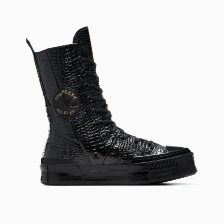 Black leather converse womens size 7 best sale