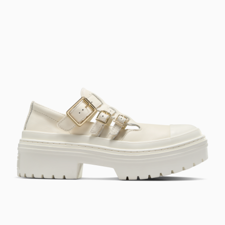 Converse Canada Chuck Taylor All Star Lugged Heel Mary Jane Platform in Egret/Egret/Gold