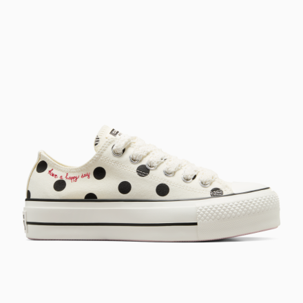 Converse Canada Chuck Taylor All Star Lift Platform Polka Dots in Egret/Black/Days Ahead