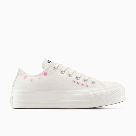 Converse Canada Chuck Taylor All Star Lift Floral Embroidery in Egret/Sugar Berry/Cactus Bud