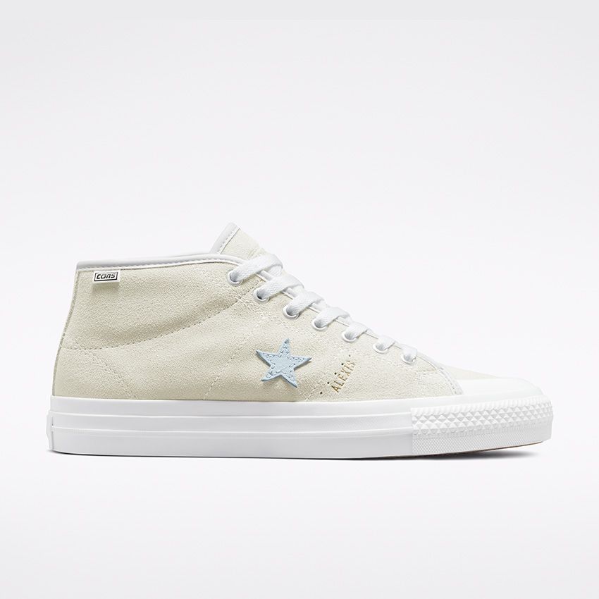 Alexis Sablone One Star Pro Mid Top in Pale Putty/White/White