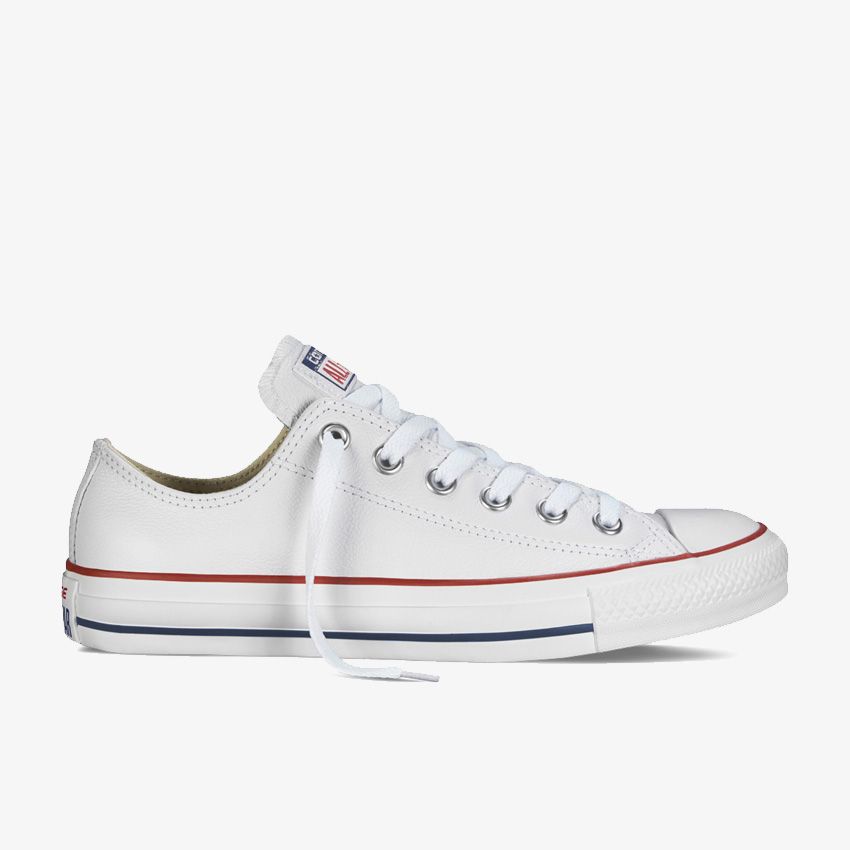 converse all white leather low