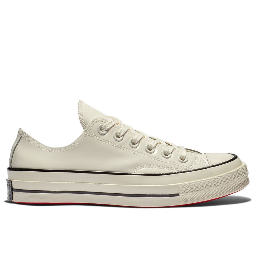 Chuck 70 Patented 90's Leather Low Top in Vintage White/Black/Egret -  Converse Canada
