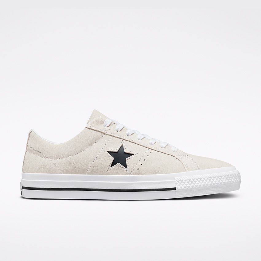 CONS One Star Pro Suede Low Top in Egret/White/Black - Converse Canada