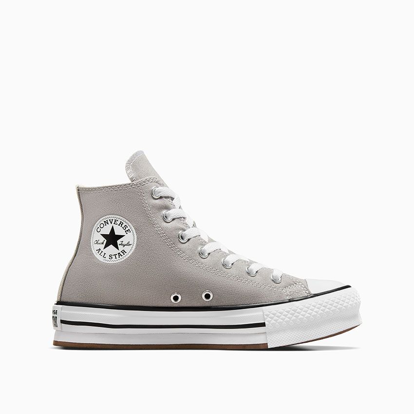 Converse Girls Chuck Taylor All Star Eva Lift Girls Grade School Basketball Shoes Black White Grey Size 06.0