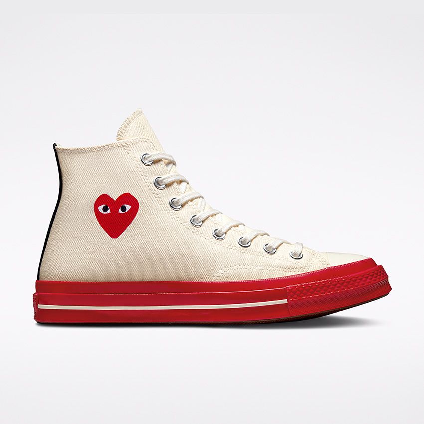 Converse x Comme des Garçons PLAY High in Pristine/Red/Egret - Canada