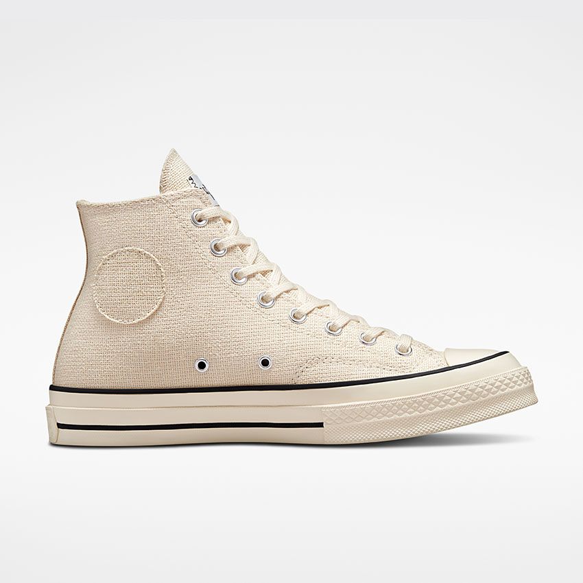 Converse x Stüssy Chuck 70 in Fossil/Natural Ivory/Black