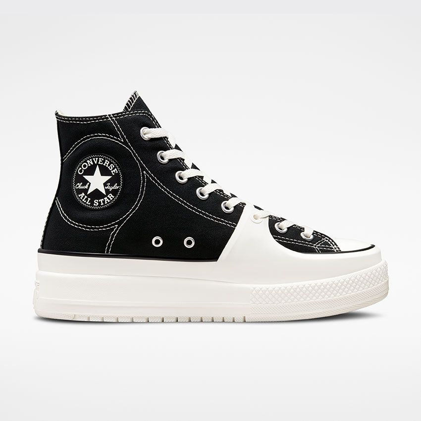 Chuck Taylor All Star Construct in Black/Vintage White/Egret