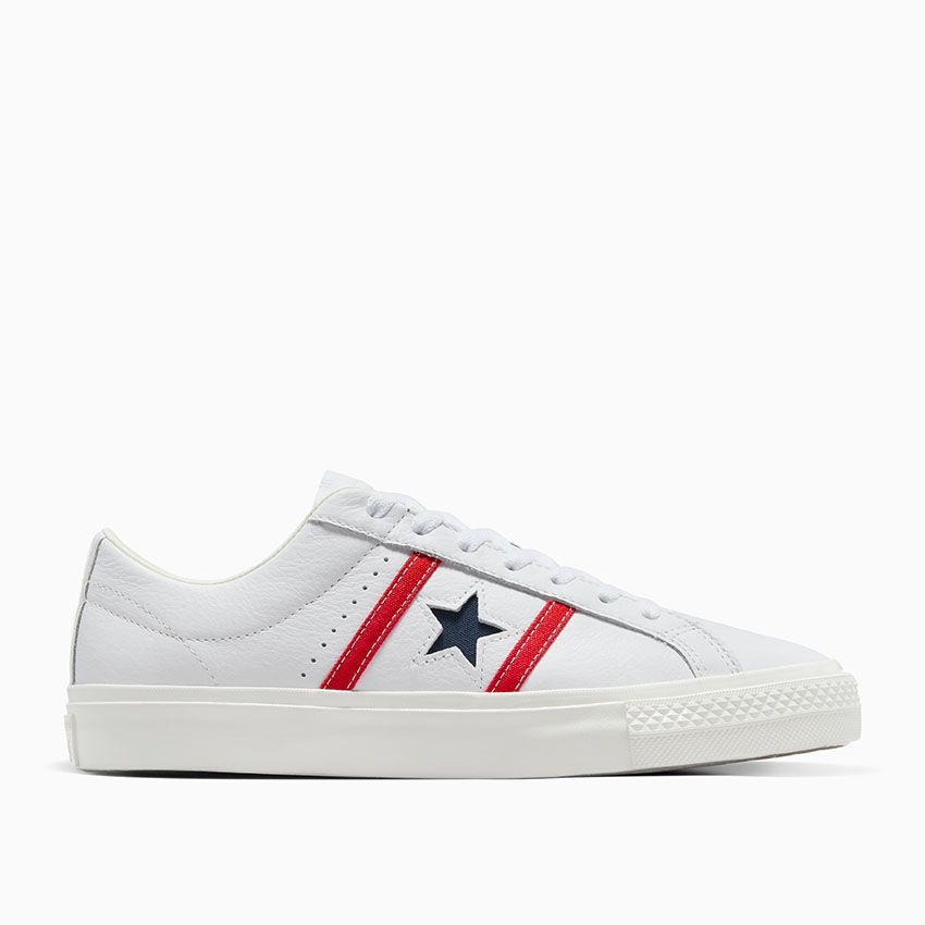 Blue leather converse sales