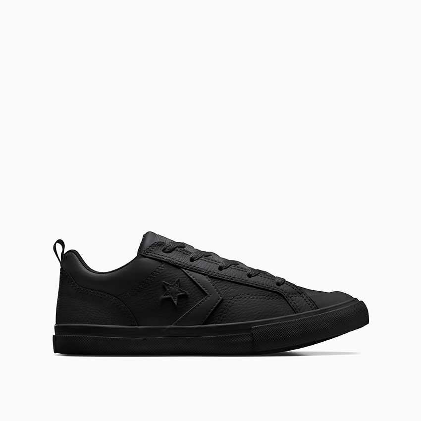 Black on black low top converse discount