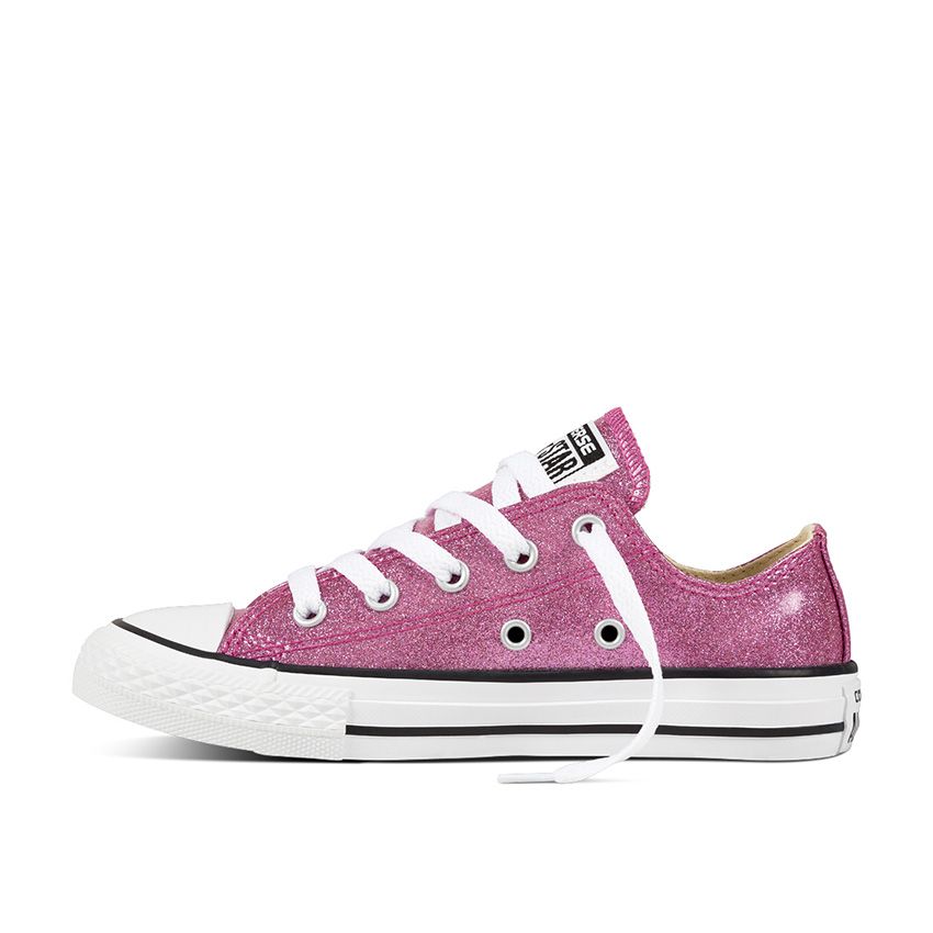 Chuck Taylor All Star Glitter Low Top Little/Big Kids in Bright  Violet/Natural/White - Converse Canada