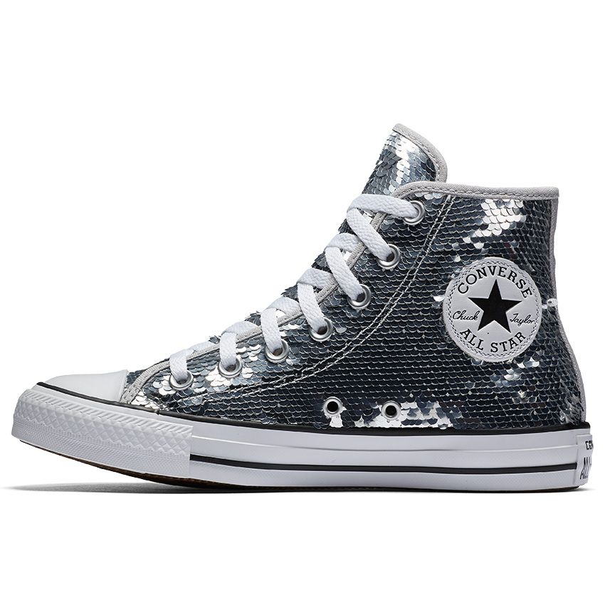 Chuck Taylor All Star Sequins High Top in Silver/White/Black - Converse  Canada