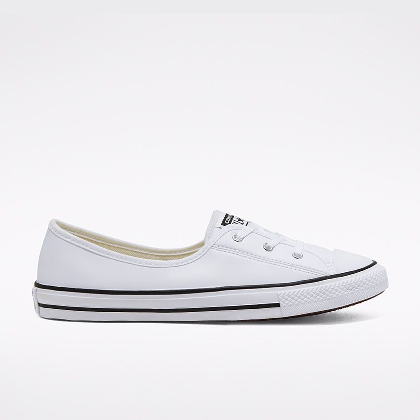 Ballet Lace Chuck Taylor All Star Slip Low in White/White/Black - Converse Canada