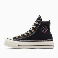 Official Converse Store Chuck Taylor All Star Lift Platform Crafted Stitching in Black Egret Gold