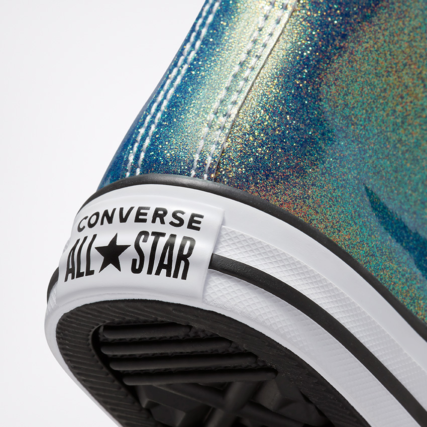 Iridescent Leather Easy On Chuck Taylor All Star High Top Little Big Kids in Teal Purple Black White Converse Canada