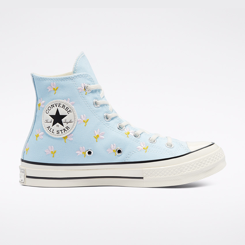 Floral Print Chuck 70 High Top in Chambray Blue Egret Black Converse Canada