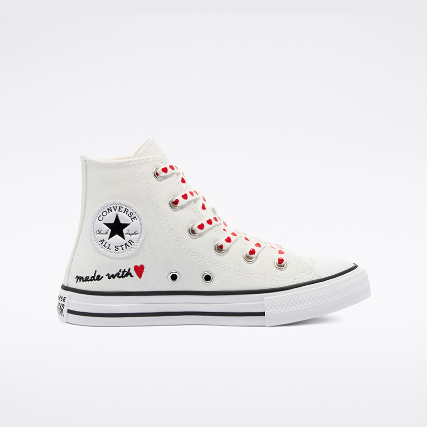 Valentine s Day Chuck Taylor All Star High Top Little Big Kids in Vintage White University Red Converse Canada