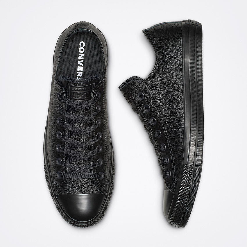 Chuck Taylor All Star Mono Leather Low Top in Black Monochrome Converse Canada