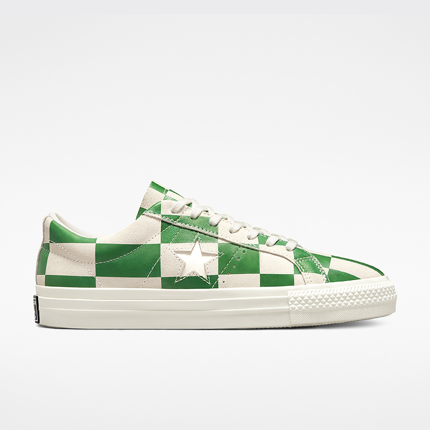 One Star Warped Board Low Top in White Medium Green White Converse Canada