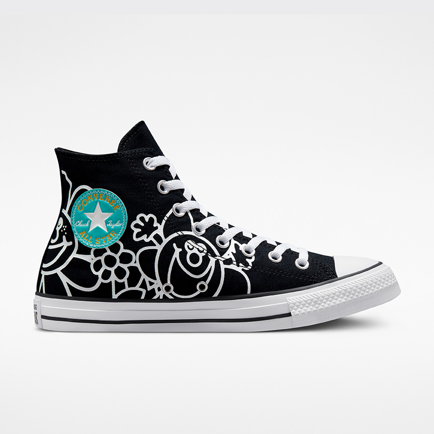 Chuck Taylor All Star Happy Faces High Top in Black White Light Dew Converse Canada