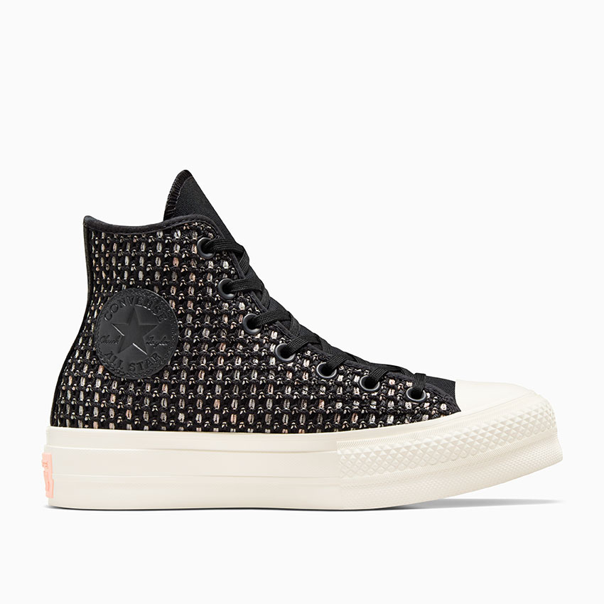 Chuck Taylor All Star Lift Platform Crochet in Black Egret Black Converse Canada