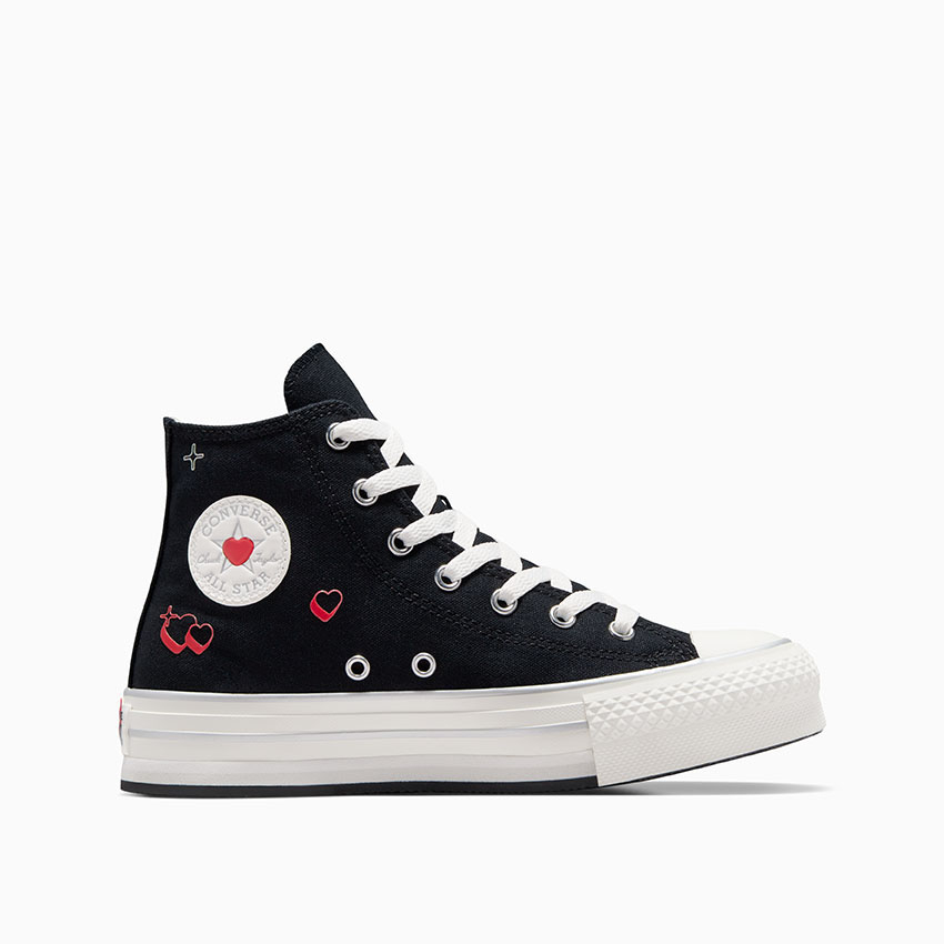 Chuck Taylor All Star EVA Lift Platform Y2K Heart in Black Vintage White Converse Canada