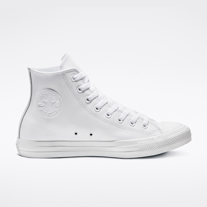 Chuck Taylor All Star Mono Leather High Top in White Monochrome Converse Canada