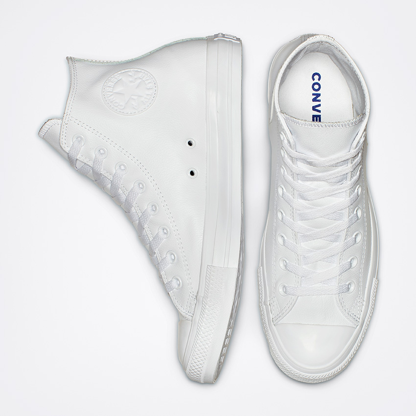 Chuck Taylor All Star Mono Leather High Top in White Monochrome Converse Canada