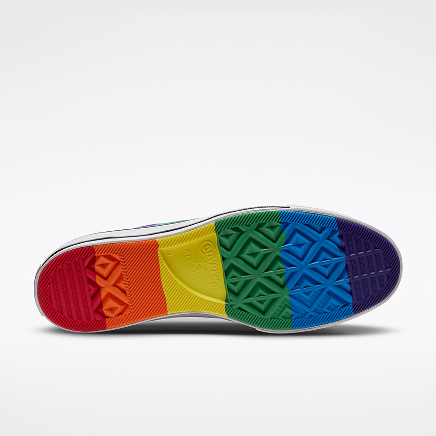 White converse rainbow bottom cheap