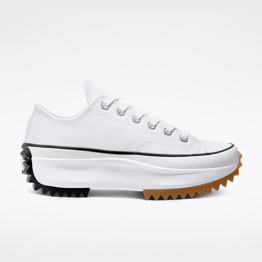 【本物保証】 Run Canada Converse - White/Black/Gum in Top Low Hike Star 靴