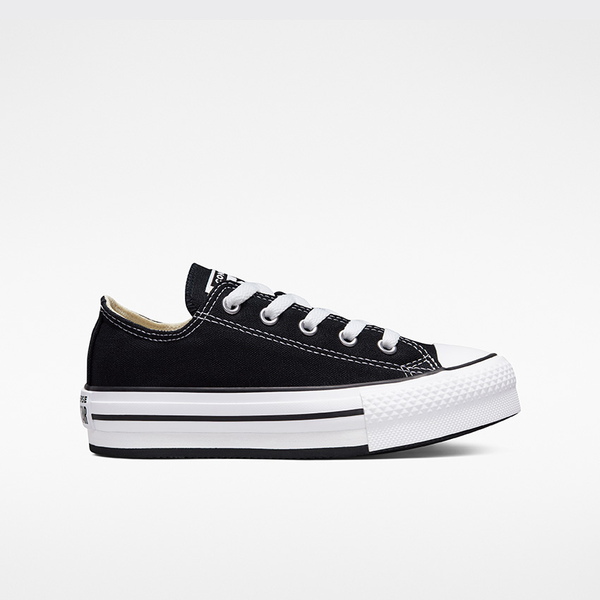 Chuck Taylor All Star Lift Platform Low Top Little Kids in Black White Black Converse Canada