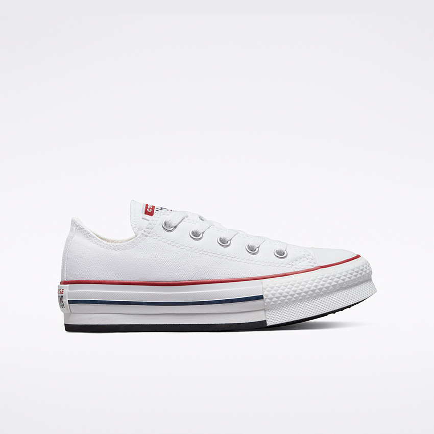 CONVERSE CHUCK TAYLOR ALL STAR EVA LIFT OX White Size 2 Y Browns Infant